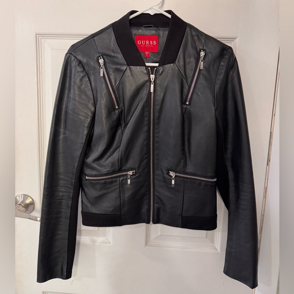 GUESS Black Leather Jacket